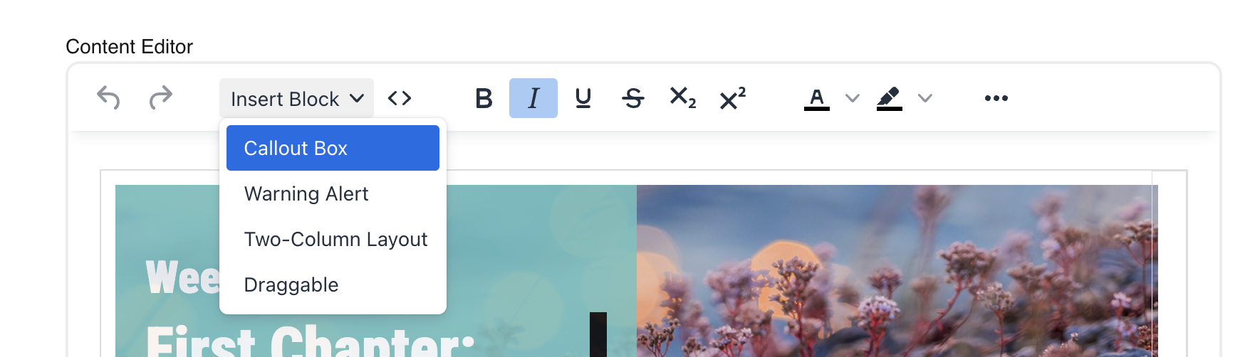 In-editor course builder